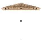 vidaXL Parasol de jardin avec LED et mât en acier marron 248x248x248cm
