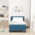 vidaXL Lit Box Spring avec Matelas Bleu Foncé 100x200 cm Velours