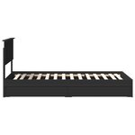vidaXL Lit de Rangement avec tiroir Noir 90 x 190 cm Bois d'ingénierie