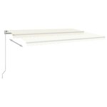 vidaXL Auvent manuel rétractable avec LED 500x300 cm Crème