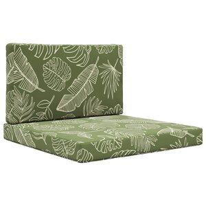vidaXL Coussin de canapé d'extérieur 2 Pièces Modèle feuille Polyester