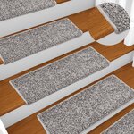 vidaXL Tapis d'escalier 15 Pièces 65x21x4 cm Gris