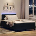 vidaXL Lit à ressorts avec matelas Noir 120 x 190 cm tissu