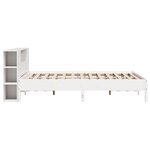vidaXL Lit bibliothèque sans matelas blanc 200x200 cm bois pin massif