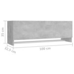 vidaXL Garde-robe gris béton 100x32 5x35 cm bois d'ingénierie