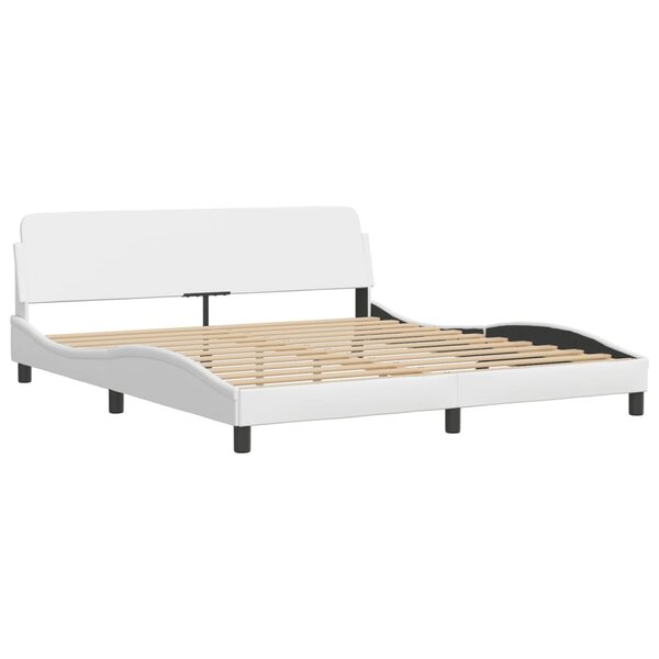 vidaXL Cadre de lit avec tête de lit Blanc 180x200 cm Similicuir