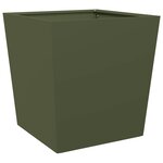 vidaXL Jardinières 2 Pièces vert olive 50x50x50 cm acier