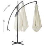 vidaXL Parasol en porte-à-feux avec poteau en acier 250 x 250 cm Sable