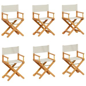 vidaXL Chaises de jardin pliables lot de 6 blanc crème tissu