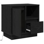 vidaXL Table de chevet avec LED en chêne noir 50x34 5x50 cm