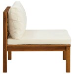 vidaXL Ensemble de canapés 2 Pièces et coussins blanc crème Acacia solide