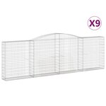 vidaXL Paniers à gabions arqués 9 Pièces 400x30x120/140 cm Fer galvanisé