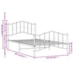 vidaXL Cadre de lit métal sans matelas avec pied de lit noir 107x203cm