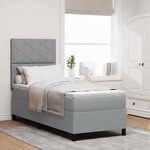 vidaXL Lit à ressorts avec matelas Gris clair 80 x 200 cm tissu