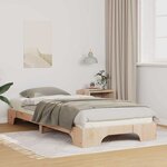 vidaXL Cadre de lit surélevé avec stockage Marron bois
