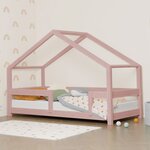Lit cabane enfant LUCKY 90 x 190 rose pastel