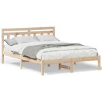 vidaXL Cadre de lit Marron Bois massif en pin