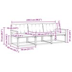 vidaXL Ensemble de canapés d'extérieur 3 pc Blanc et noir