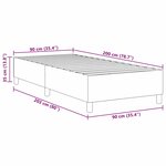 vidaXL Lit à ressorts Box Gris foncé 90x200 cm Tissu en velours côtelé