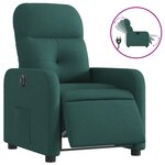 vidaXL Fauteuil inclinable électrique Vert foncé Tissu