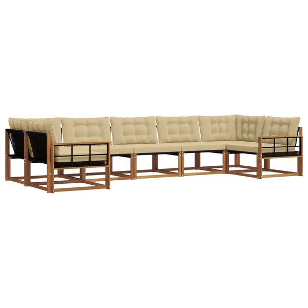 vidaXL Ensemble de canapés d'extérieur 7 Pièces Naturel et Beige
