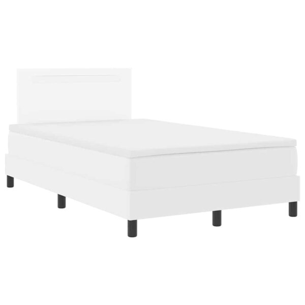 vidaXL Cadre de lit avec matelas Blanc 120 x 190 cm Faux cuir