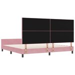 vidaXL Cadre de lit avec tête de lit Rose 200 x 200 cm Velours