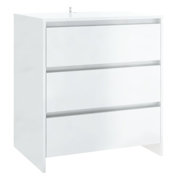 vidaXL Buffet Blanc brillant 70x41x75 cm Bois d'ingénierie