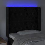 vidaXL Tête de lit à LED Noir 93x16x118/128 cm Velours
