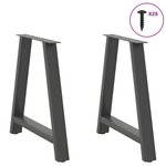 vidaXL Pieds de table à manger en forme de A 2 pièces Anthracite 80 x (72-73) cm Acier