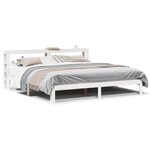 vidaXL Cadre de lit avec tête de lit sans matelas blanc 200x200 cm