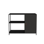 Armoire étagère 75 x 100 x 30 cm meuble de rangement métallique noir mat 03_0008919