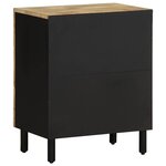 vidaXL Table de chevet noir 50x33x62 cm bois de manguier massif brut