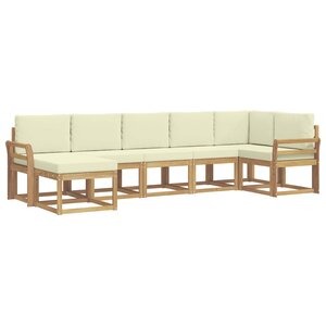 vidaXL Ensemble de canapés d'extérieur 7 pc Blanc et crème Polyester