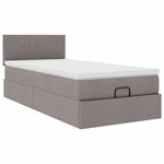 vidaXL Cadre de lit ottoman avec matelas taupe 80x200 cm tissu