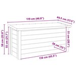 vidaXL Boîte de Rangement Marron 119 x 44.5 x 58 cm Pin imprégné