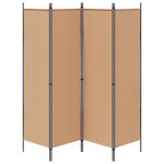 vidaXL Paravent 4 panneaux Beige 200 x 180 cm Tissu