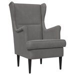 vidaXL Fauteuil Gris foncé Velours