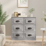vidaXL Buffet sonoma gris 70x35 5x67 5 cm bois d'ingénierie