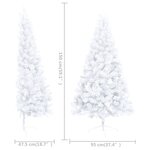 vidaXL Demi-arbre de Noël artificiel pré-éclairé et boules blanc 150cm