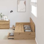 vidaXL Cadre de lit Chêne artisanal 100 x 200 cm Bois d'ingénierie