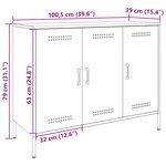 vidaXL Buffet vert olive 100 5x39x79 cm acier laminé à froid