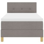 vidaXL Lit Box Spring avec Matelas Taupe 90x200 cm Tissu