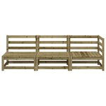 vidaXL Canapé de jardin 3 places bois de pin imprégné