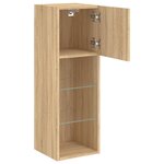 vidaXL Meuble TV avec lumières LED chêne sonoma 30 5x30x90 cm