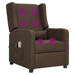 vidaXL Fauteuil électrique de massage Marron Tissu