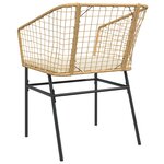 vidaXL Chaises de jardin lot de 2 et coussins marron rotin