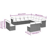 vidaXL Salon de jardin avec coussins 13 Pièces gris clair résine tressée
