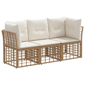 vidaXL Ensemble de canapés d'extérieur Naturel Polyester
