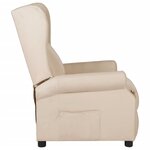vidaXL Fauteuil inclinable Crème Tissu